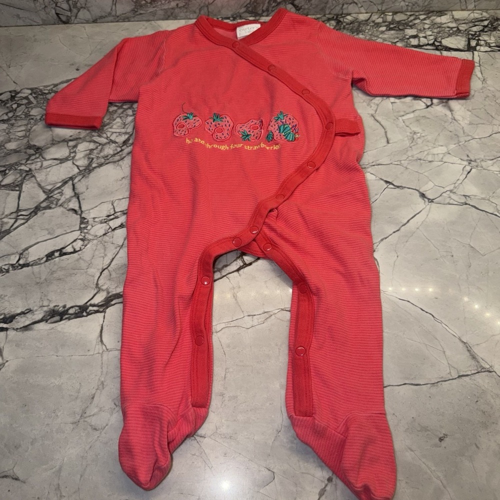Vintage Y2K Carter's Eric Carle 6-9M Strawberry Outfit Hungry Caterpillar